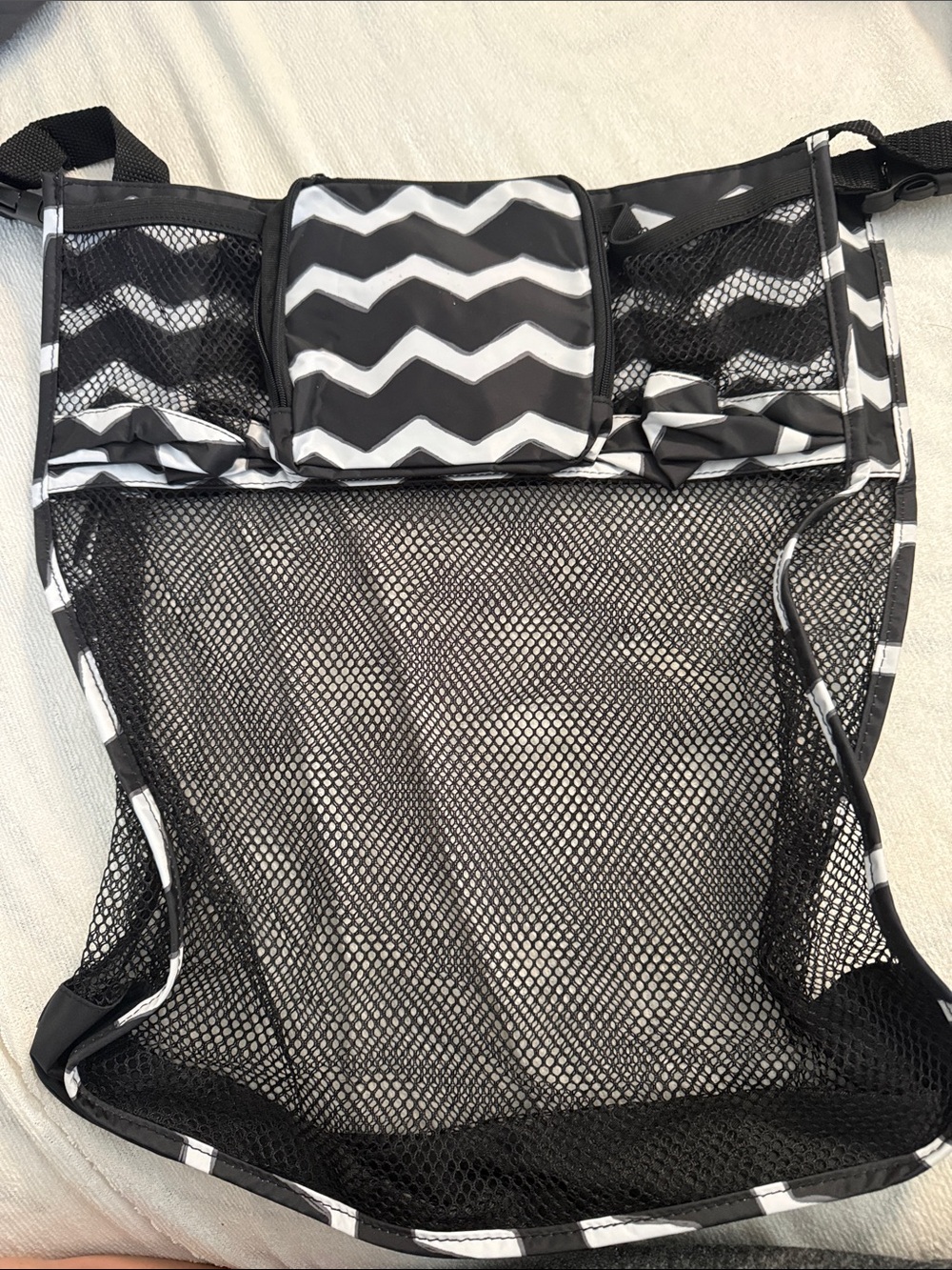 Thirty-One Stroller  bag Black & White Chevron Mesh Accessories